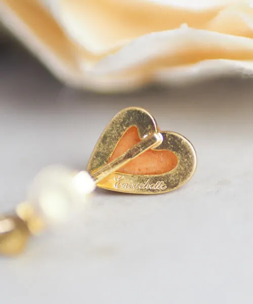 Encachette ハートピアス 裏面 ■サイズ:1.6cm ■天然石:約1.5×0.9cm